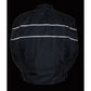 Men's Scooter Style Textile Jacket w/ Reflective Stripes - TALL