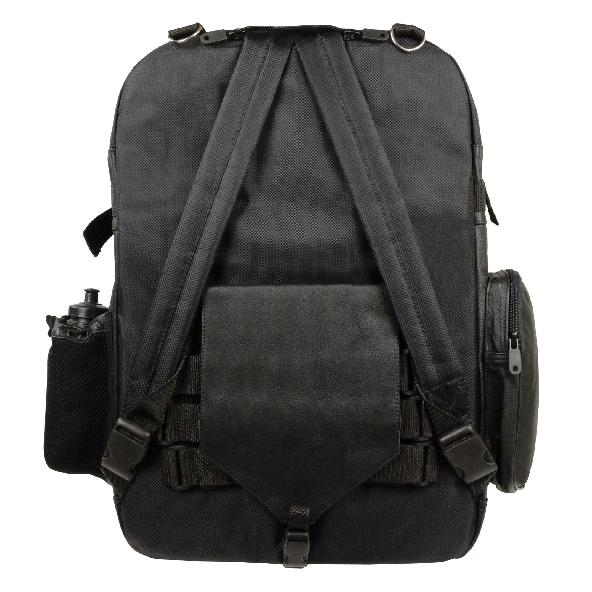 Large Leather & Textile Cruiser Sissy Bar Back Pack (15X22X7)