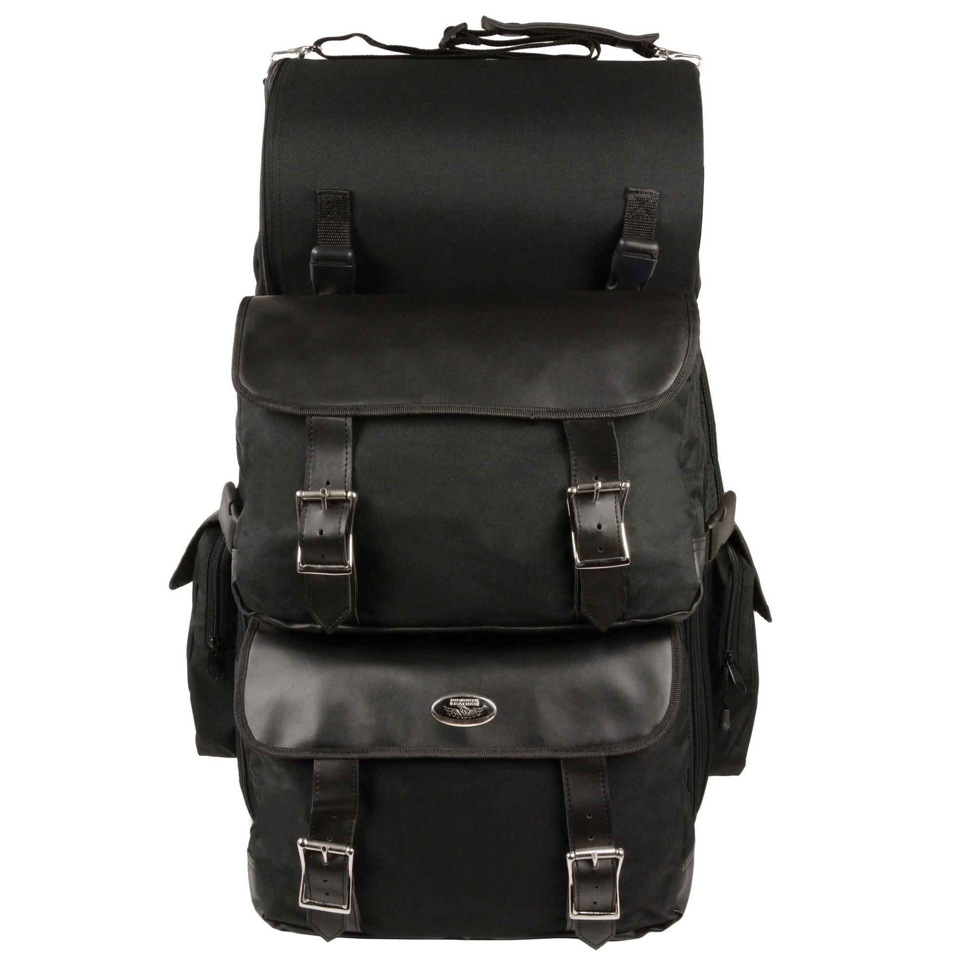 Large Textile Two Piece Sissy Bar Bag w/ Briefcase Pockets (15X21X8)