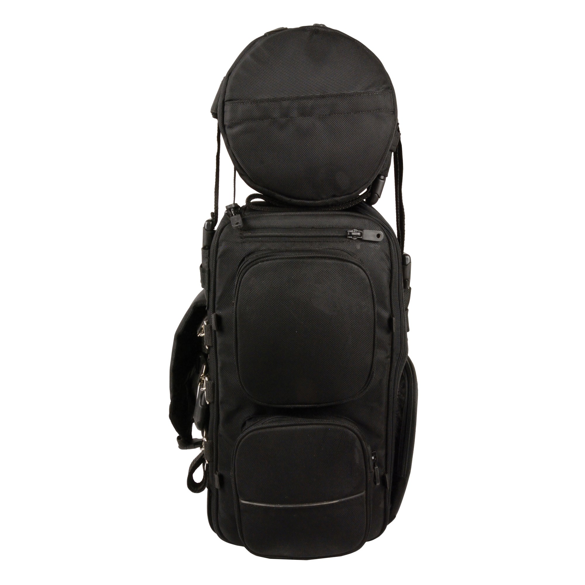 Large Two Piece Nylon Sissy Bar Bag w/ Reflective Piping (14.5X18X10)