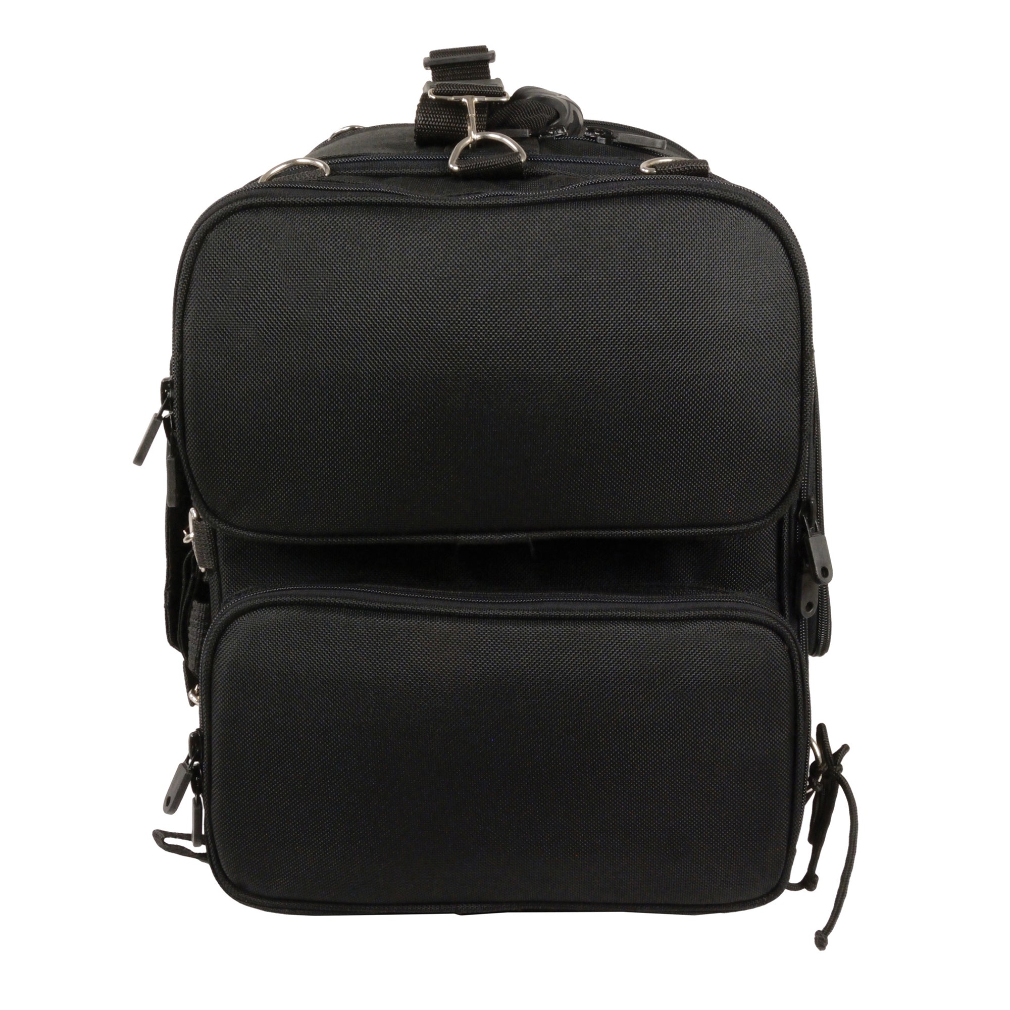Medium Nylon Ultra Touring Sissy Bar Bag w/ Reflective Piping (17X17X12)