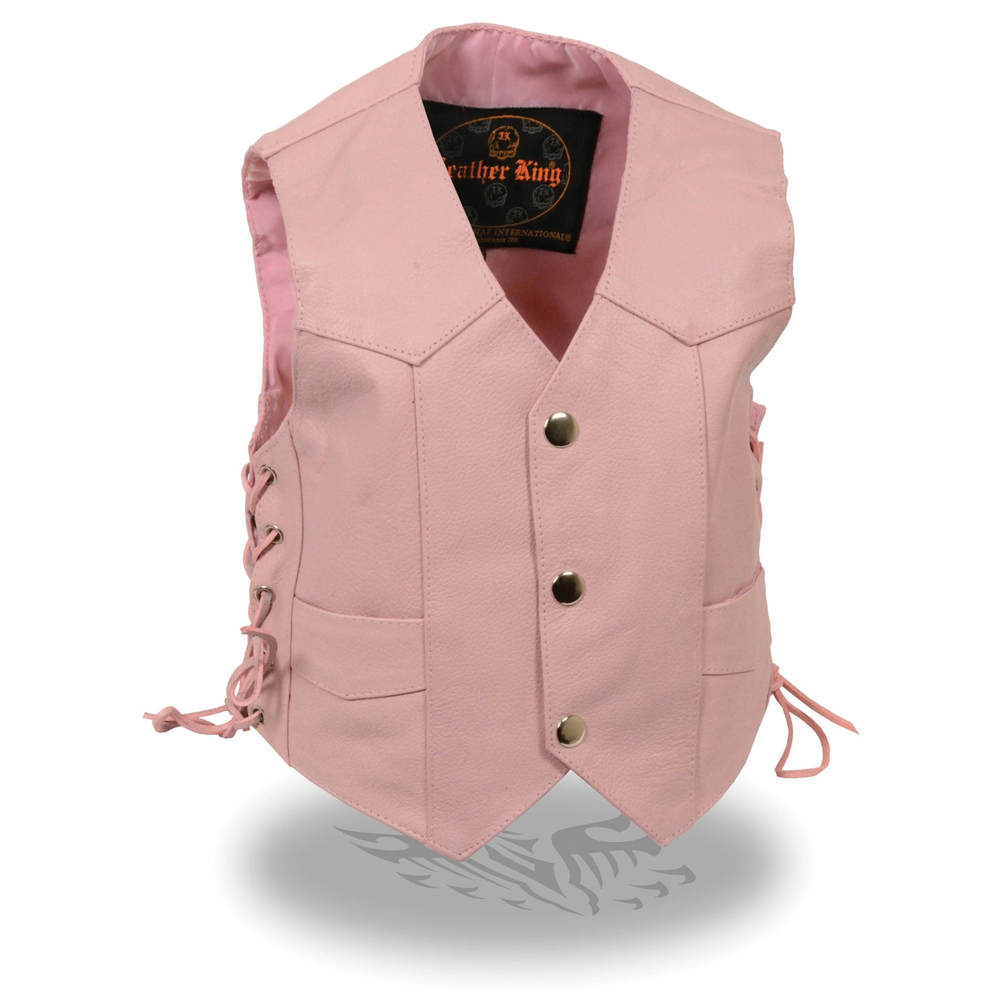 Kids Pink Basic Three Snap Vest