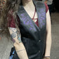 Purple Tribal Design (Reflective) Women's Motorcycle Leather Vest