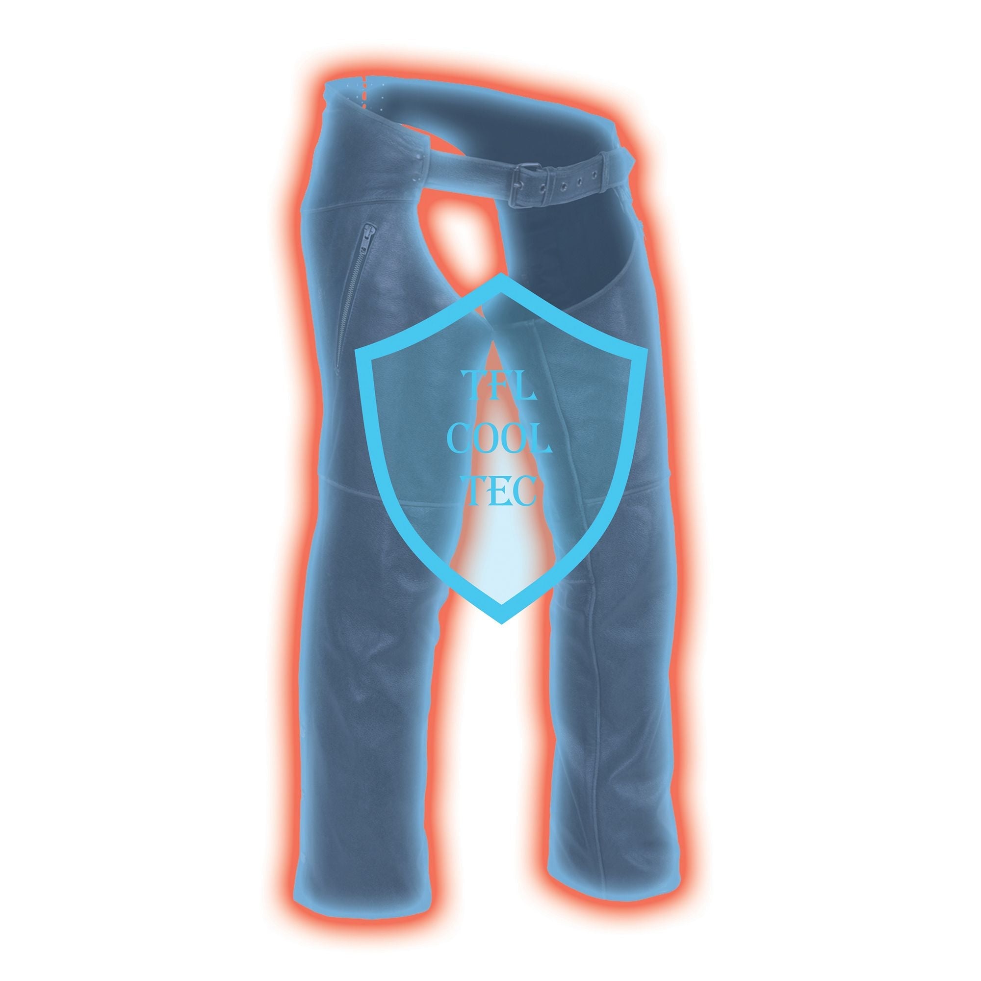 Men's Chaps w/ Cool Tec® Leather & Zippered Thigh Pockets