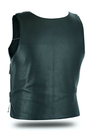 Women BLACK Bullet Proof style Leather Motorcycle Vest bikers Club Tactical Vest Ammo 14945Black