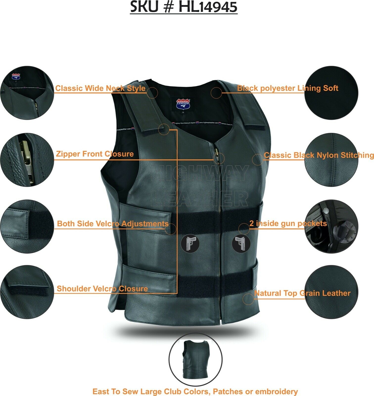 Colored Bullet Proof style Leather Motorcycle Vest bikers Club Tactical Vest