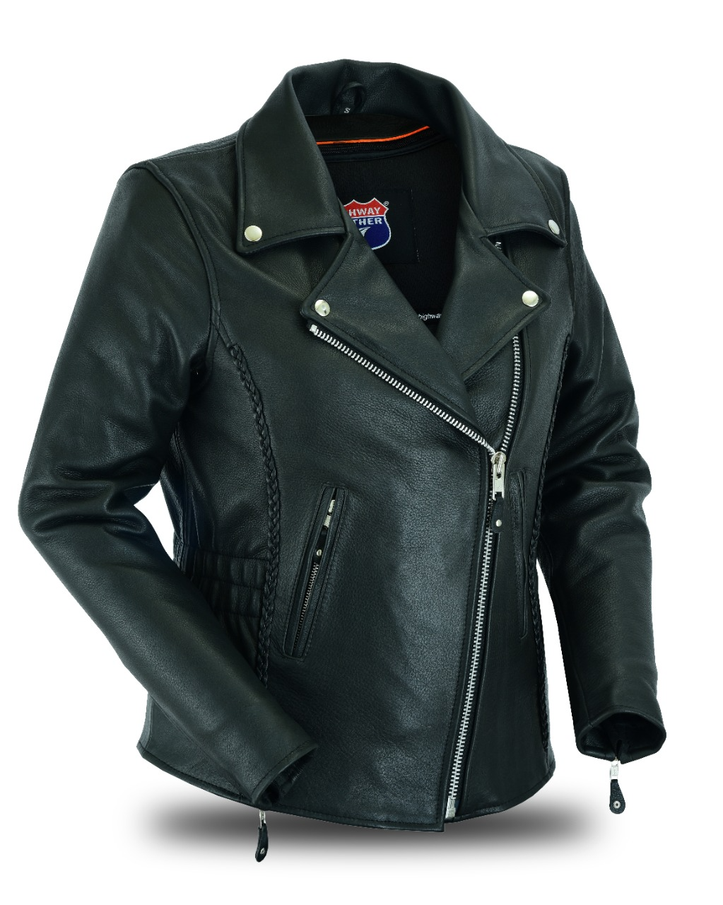 Braid hourglass leather motorcycle jacket