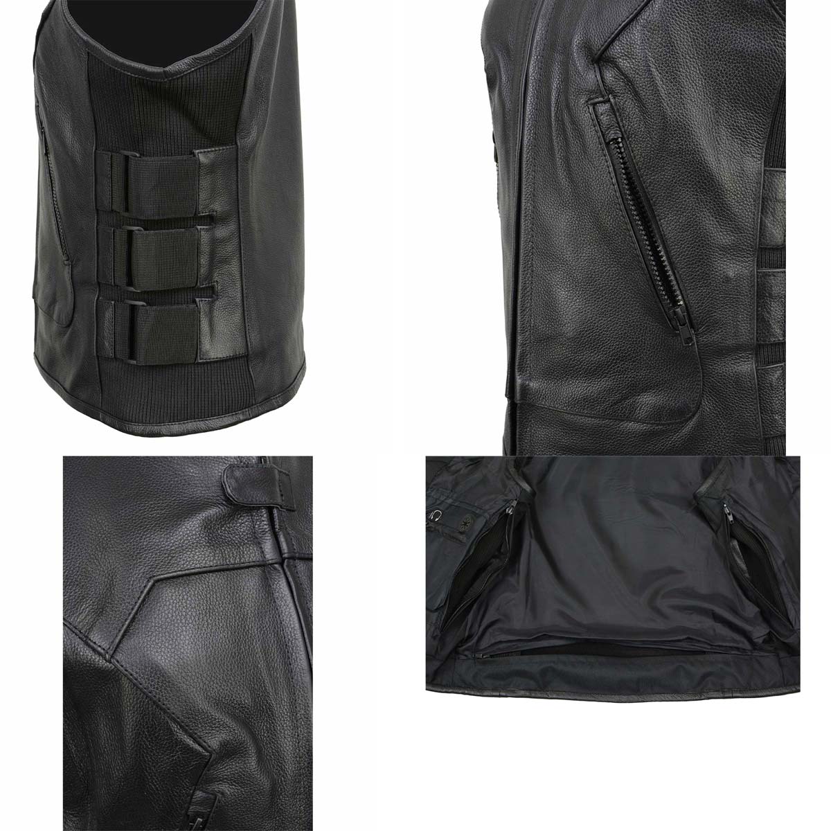 Milwaukee Leather MLL4501 Women's Tactical Swat Style Rider Leather Vest w/ Single Panel Back for Club Patches - image 10