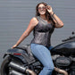 MMCC Women's Low Key Black Purple Leather Motorcycle Vest - MMC40006 - image 10