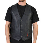 Hot Leathers VSM1022 Men's Black 'Conceal and Carry' Leather Vest — image 1