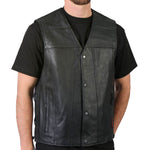 Hot Leathers VSM1023 Men's Black 'Conceal and Carry Leather Vest — image 1