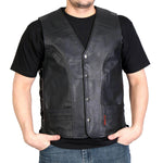 Hot Leathers VSM1030 Men's Black 'Conceal and Carry' Leather Vest — image 1