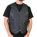 Hot Leathers VSM1032 Men's Black 'Classic' Leather Vest — image 1