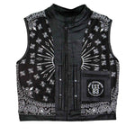 Hot Leathers VSM1049 Men's Black Paisley Conceal and Carry Motorcycle Club Style Leather Vest — image 1