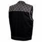 Milwaukee Leather MDM3035 Men’s Wrecker Club Vest – Black Denim & Leather, Diamond Quilt, White Stitch — image 10