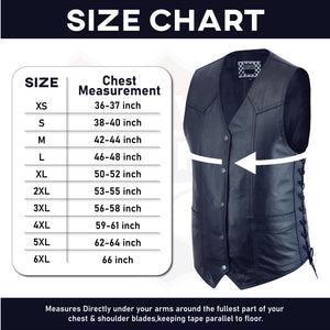 Dark Blue Knight Men Side Lace Leather Vest Club Color Gun # HL11614BORNLOSER