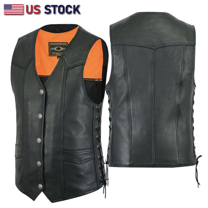Highway Leather Basic Motorcycle Leather Vest