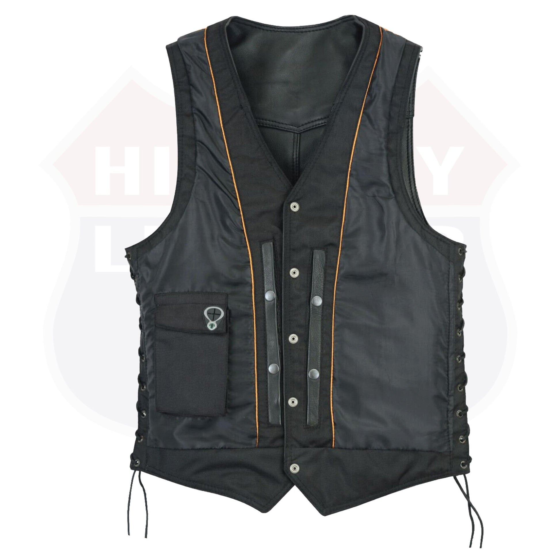 Highway Leather Basic Motorcycle Leather Vest - HighwayLeather