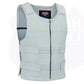Men White Bullet Proof Style Leather Vest For Bikers Club HL11643White