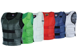HL11643 Men Bullet Proof style Leather Motorcycle Vest-bikers Club Tactical Vest