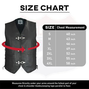 Highway Leather Heavy Metal Rocker Braid Waistcoat Motorcycle Vest SKU # HL11650