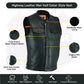 Outlaw Leather Club Vest Zipper/Snap Inside Gun Pockets