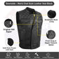 AMZO11693SPT Black Men Cross Stitch Club Leather Vest