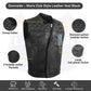 AMZO11693SPT Black Men Cross Stitch Club Leather Vest