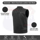 AMZO11693SPT Black Men Cross Stitch Club Leather Vest