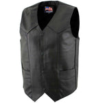 USA Leather 1201 Men's Black 'Club Style' Classic Original Leather Vest — image 1