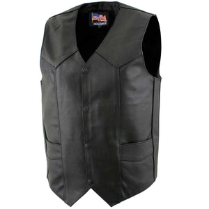 USA Leather 1201 Men's Black 'Club Style' Classic Original Leather Vest — image 1
