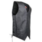 USA Leather 1202 Men's Classic ‘Side Laced’ Black Leather 4 Button Western Style Motorcycle Vest — image 6