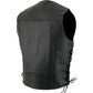 USA Leather 1202 Men's Classic ‘Side Laced’ Black Leather 4 Button Western Style Motorcycle Vest — image 7