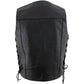 USA Leather 1202 Men's Classic ‘Side Laced’ Black Leather 4 Button Western Style Motorcycle Vest — image 4