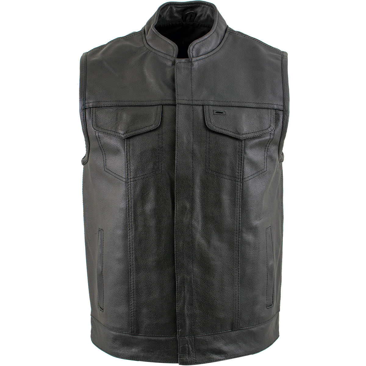 USA Leather 1205 Men's Black 'Combat Style' Motorcycle Biker Leather Vest — image 8