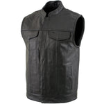 USA Leather 1205 Men's Black 'Combat Style' Motorcycle Biker Leather Vest — image 1