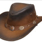 New Cowboy Western Aussie Style Leather Hat Choncos Two Tone - #80123
