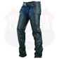 AMZO12800SPT Basic Classic BLACK Style Leather Motorcycle Chap for Motorcycle Riding Plain Easy Fit