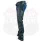 AMZO12800SPT Basic Classic BLACK Style Leather Motorcycle Chap for Motorcycle Riding Plain Easy Fit