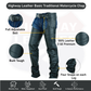 AMZO12800SPT Basic Classic BLACK Style Leather Motorcycle Chap for Motorcycle Riding Plain Easy Fit