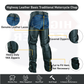 AMZO12800SPT Basic Classic BLACK Style Leather Motorcycle Chap for Motorcycle Riding Plain Easy Fit