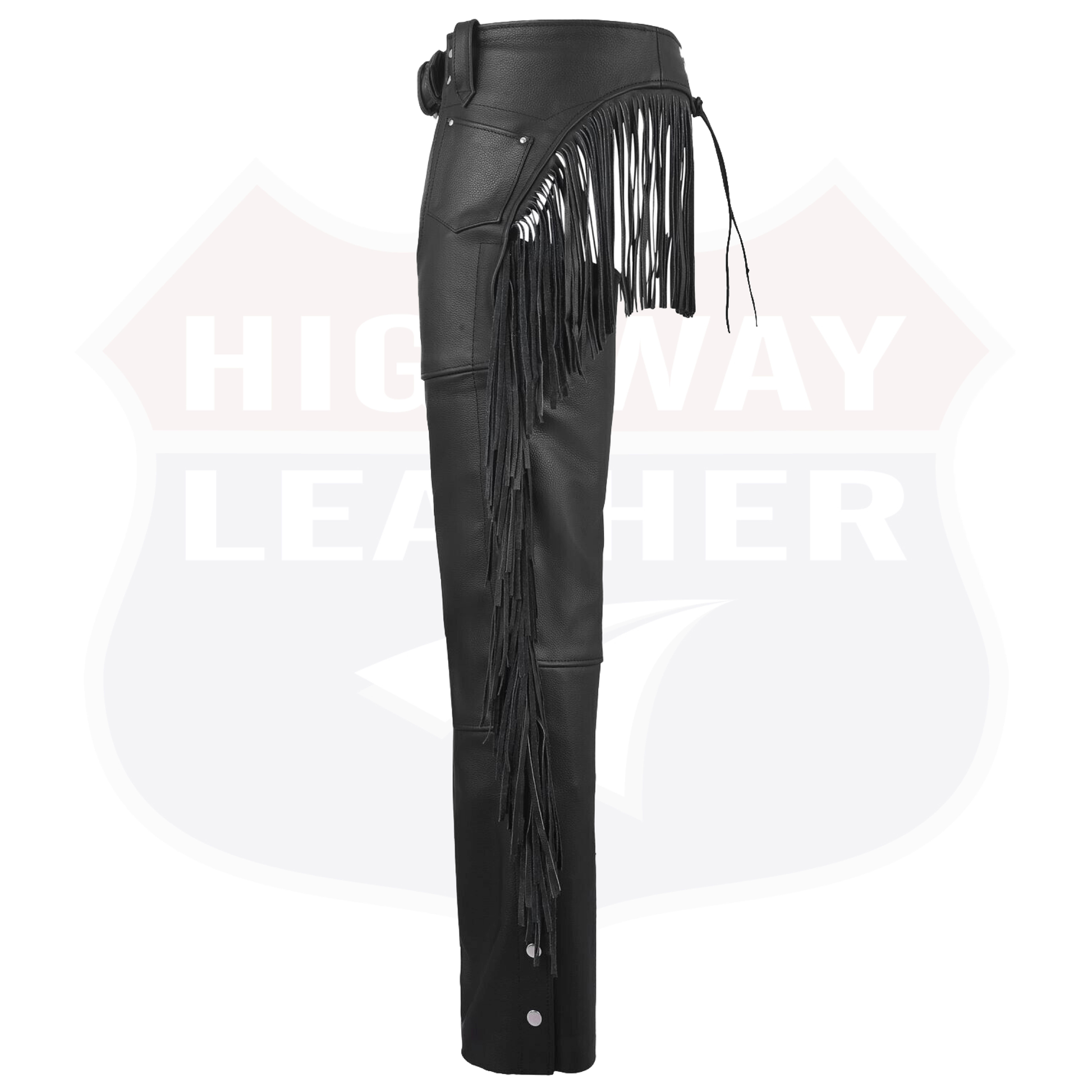 Tassel Chap Fringe Chaps Motorcycle Riding Bikers Chap Black #12800FRINGE - HighwayLeather