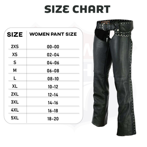 Hip Hugger Leather Chaps Stud Detailing Women Style