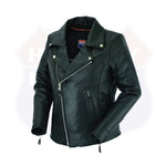 HL13103 Braided Women's Full Length Motorcycle Jacket with Side Stretch Gun Pocket - HighwayLeather