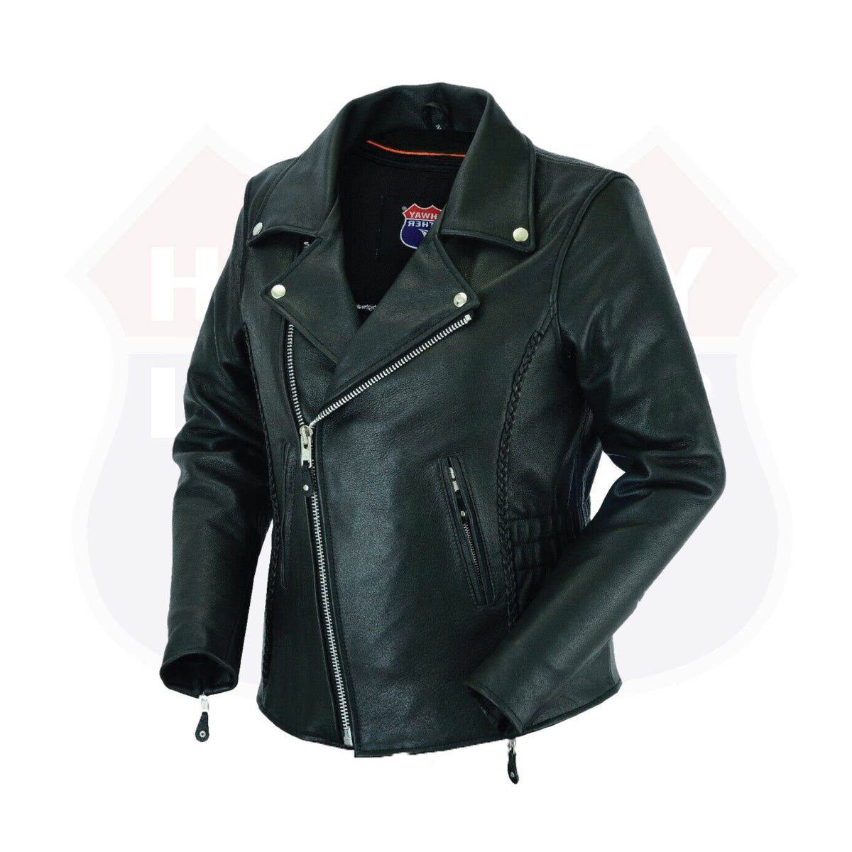 HL13103 Braided Women's Full Length Motorcycle Jacket with Side Stretch - HighwayLeather