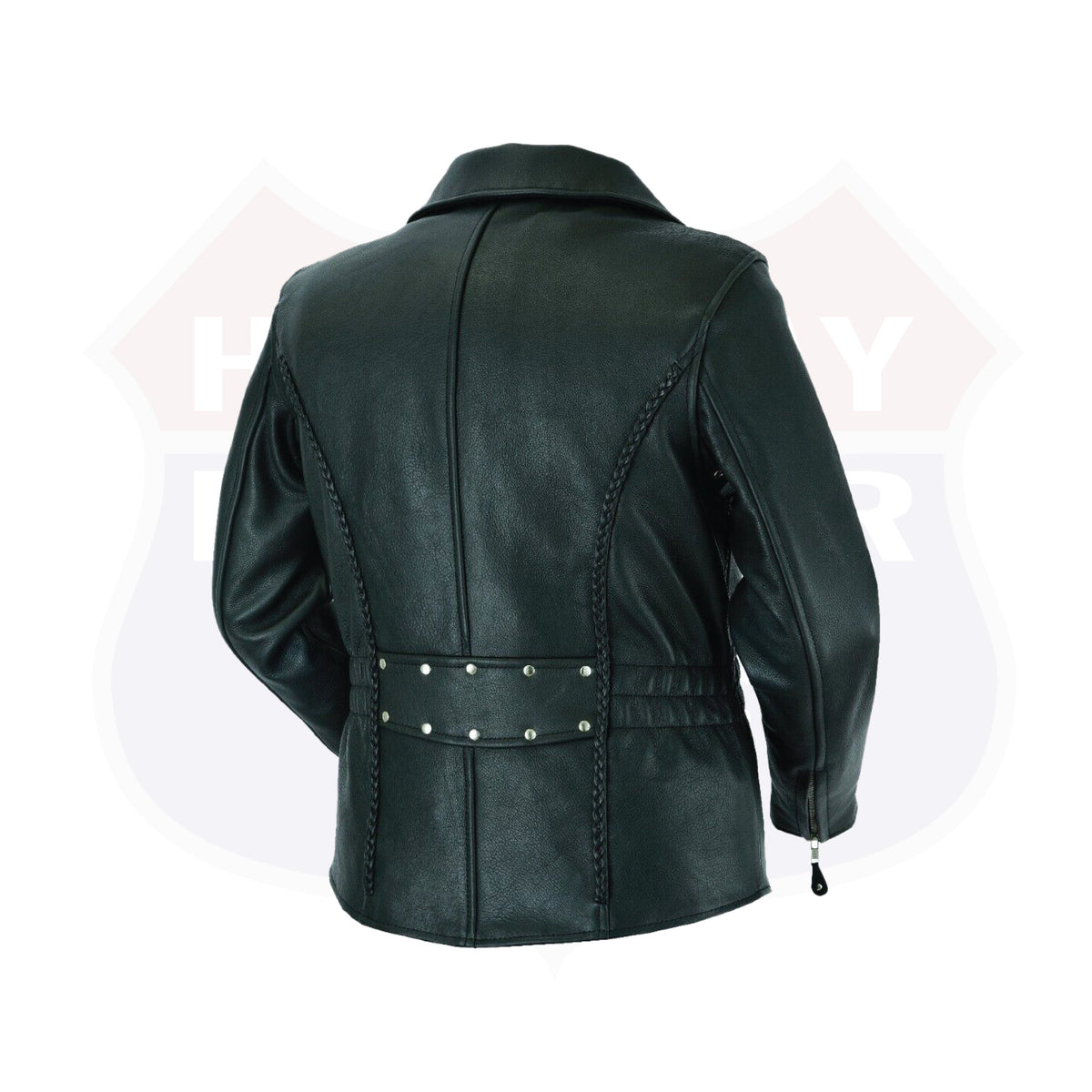 HL13103 Braided Women's Full Length Motorcycle Jacket with Side Stretch - HighwayLeather