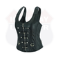 Corset Real Leather Steel Boned Strap Lacing Bustier - HighwayLeather