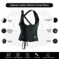 Corset Real Leather Steel Boned Strap Lacing Bustier