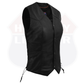 Women's Side-Lace Leather Vest - The Classic 14501Black