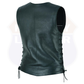 HL14659BLING Women's Bling leather motorcycle vest - Rhinestone detail Gun Pocket, Side Lace, Single Panel back, Snap front Biker
